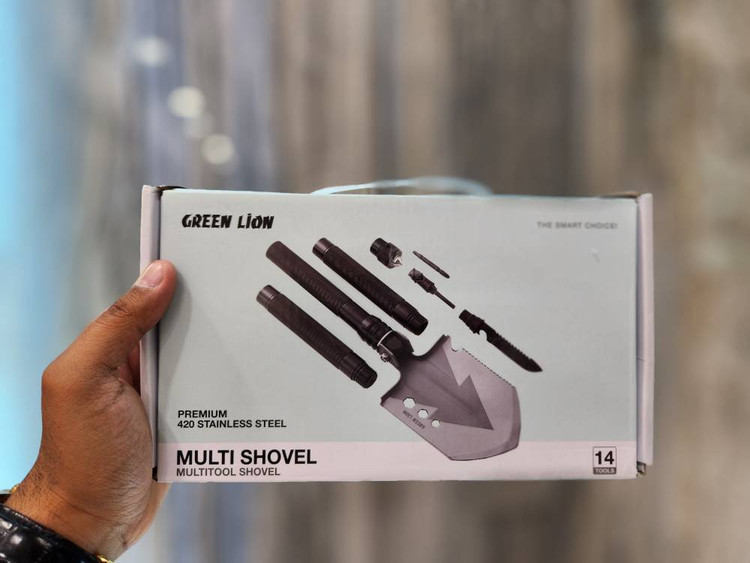 ⛏️ بیل چندکاره گرین لاین | ابزار کمپینگ، طبیعتگردی و سفر | وزن ۱۰۵۶ گرم | مدل Multi Shovel