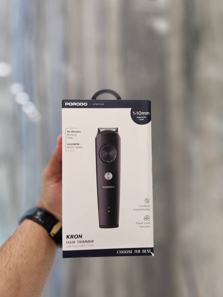 ⚡️ ماشین اصلاح شارژی پرودو Porodo Lifestyle Kron | ⏱️ تا 180 دقیقه کارکرد | 🔋 شارژ سریع | 🎯 سر قابل تنظیم | 💈 مناسب اصلاح مو و ریش